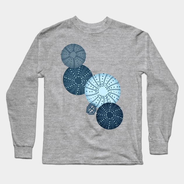 Blue Sea Urchins Long Sleeve T-Shirt by Pastel.Punkk